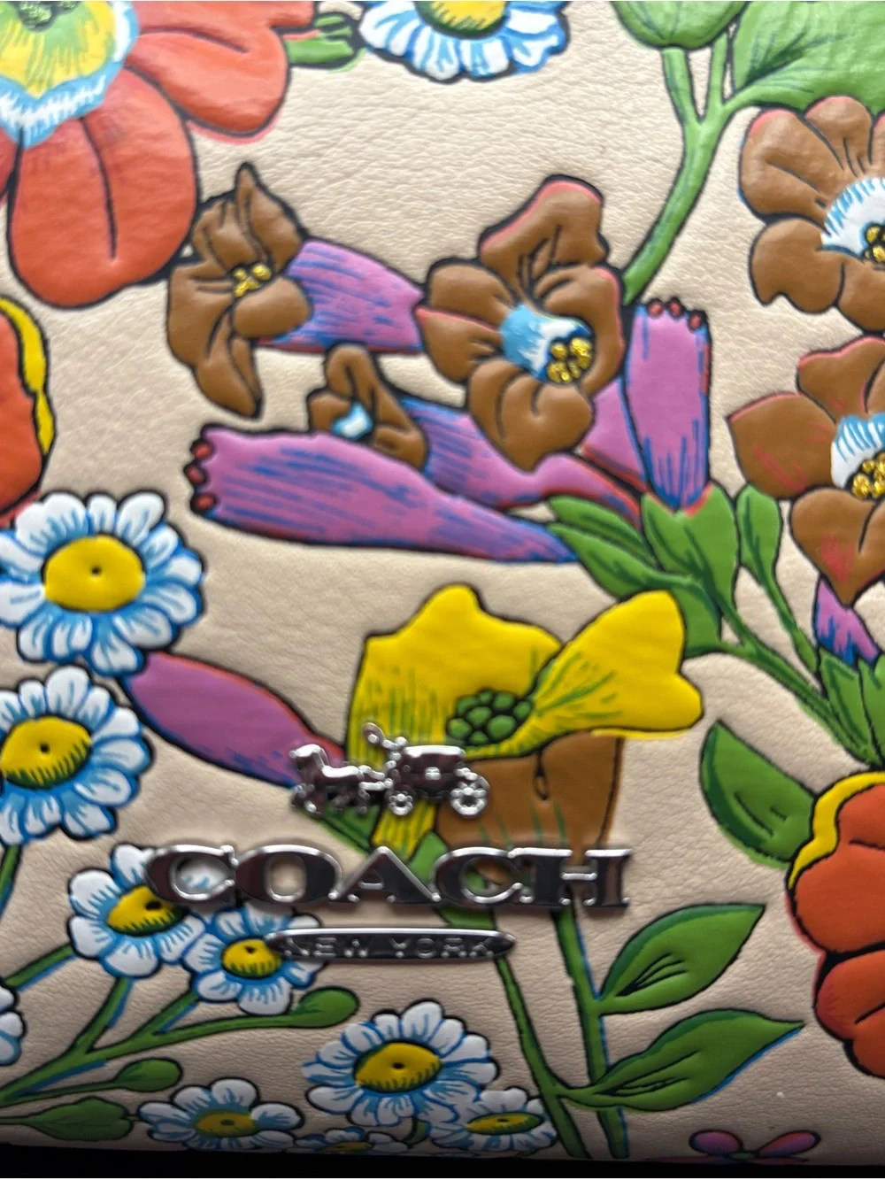 Coach Leather Penelope CT222 Multi Floral Wildflower Print Shoulder Bag